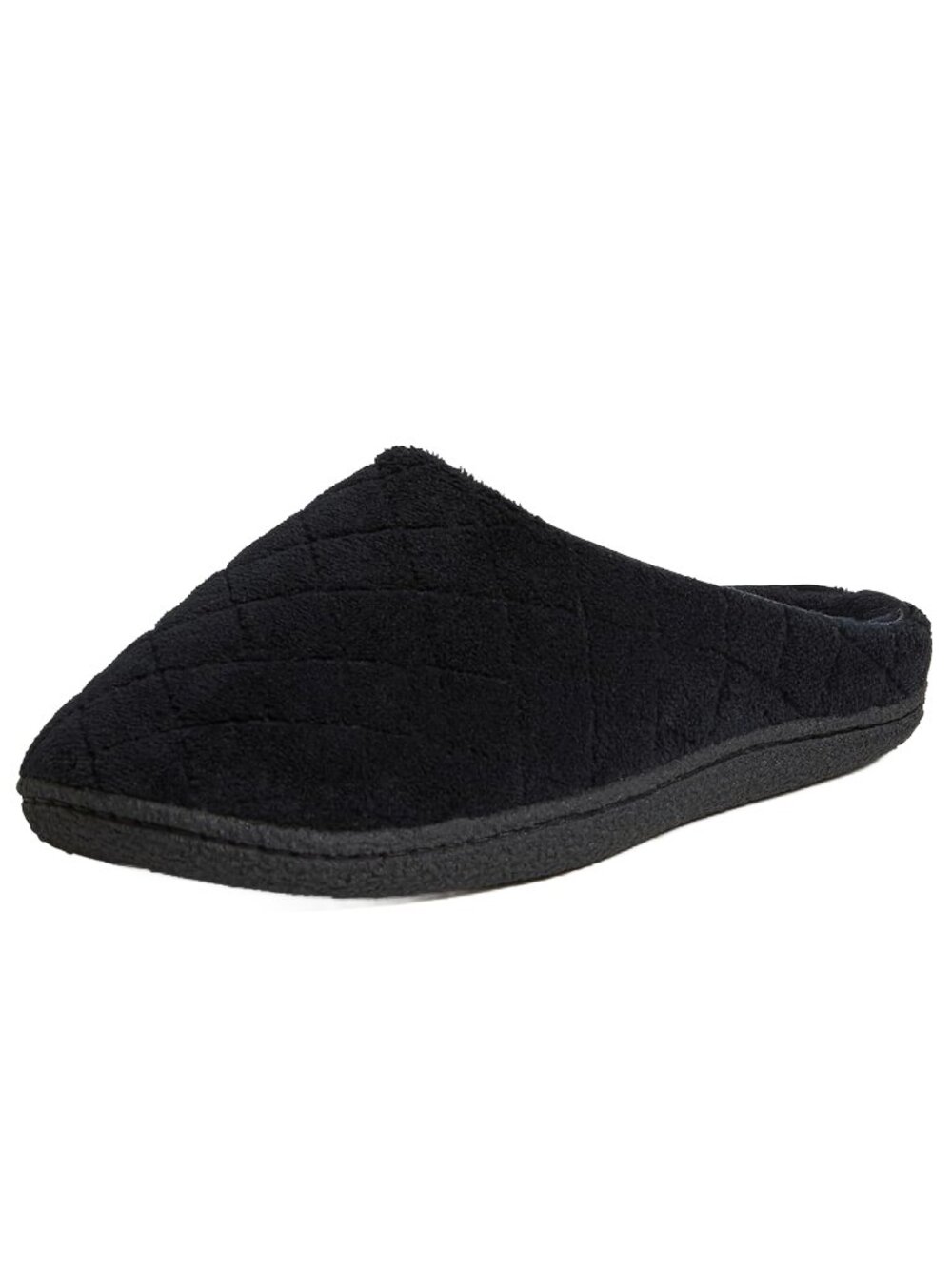 NWOT Dearfoams with Memory Foam Womens Wide Widths Slipper, Black Multi, 7-8 M